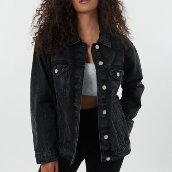 Garage Boyfriend Denim Jacket Black 